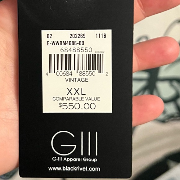 Black Rivet Dark Brown Jacket with Red and White Stars - Picture 11 of 11